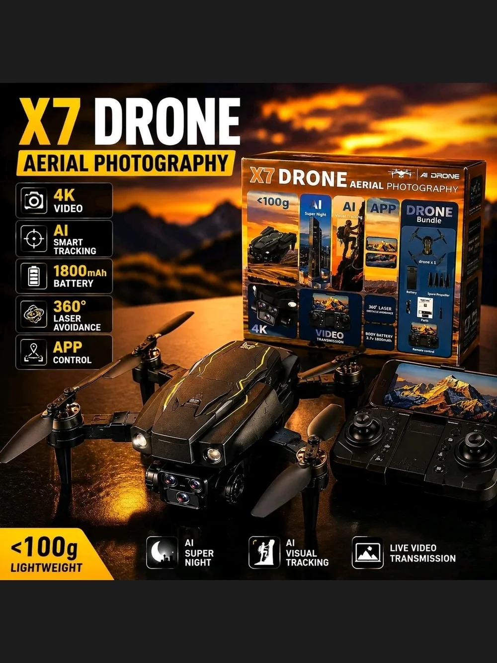 Drone 4K Aerial Photography Drone -  Factory Sealed